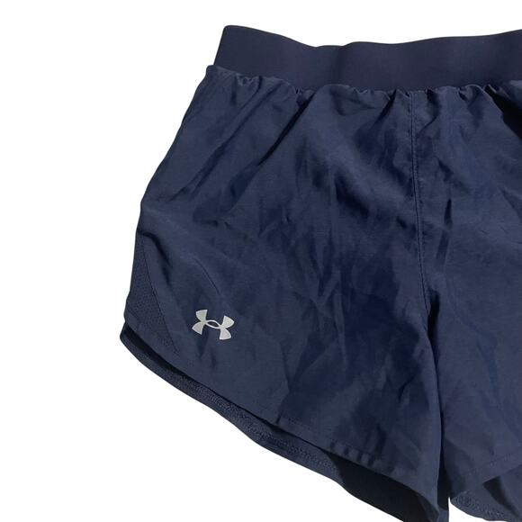 Under Armour Womens Athletic Shorts Small Blue Loose Lined Running Track Shorts - Picture 3 of 12